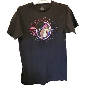 Buc-ees Happy New Year‎ 2023 Beaver Black T Shirt Size Medium